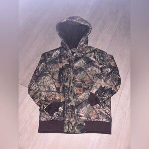Carhartt Boys' Canvas Active Hooded Insulated Jacket mossy oak country DNA (7/8)